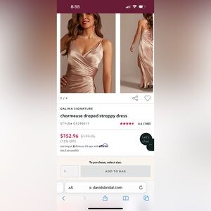 charmeuse draped strappy dress